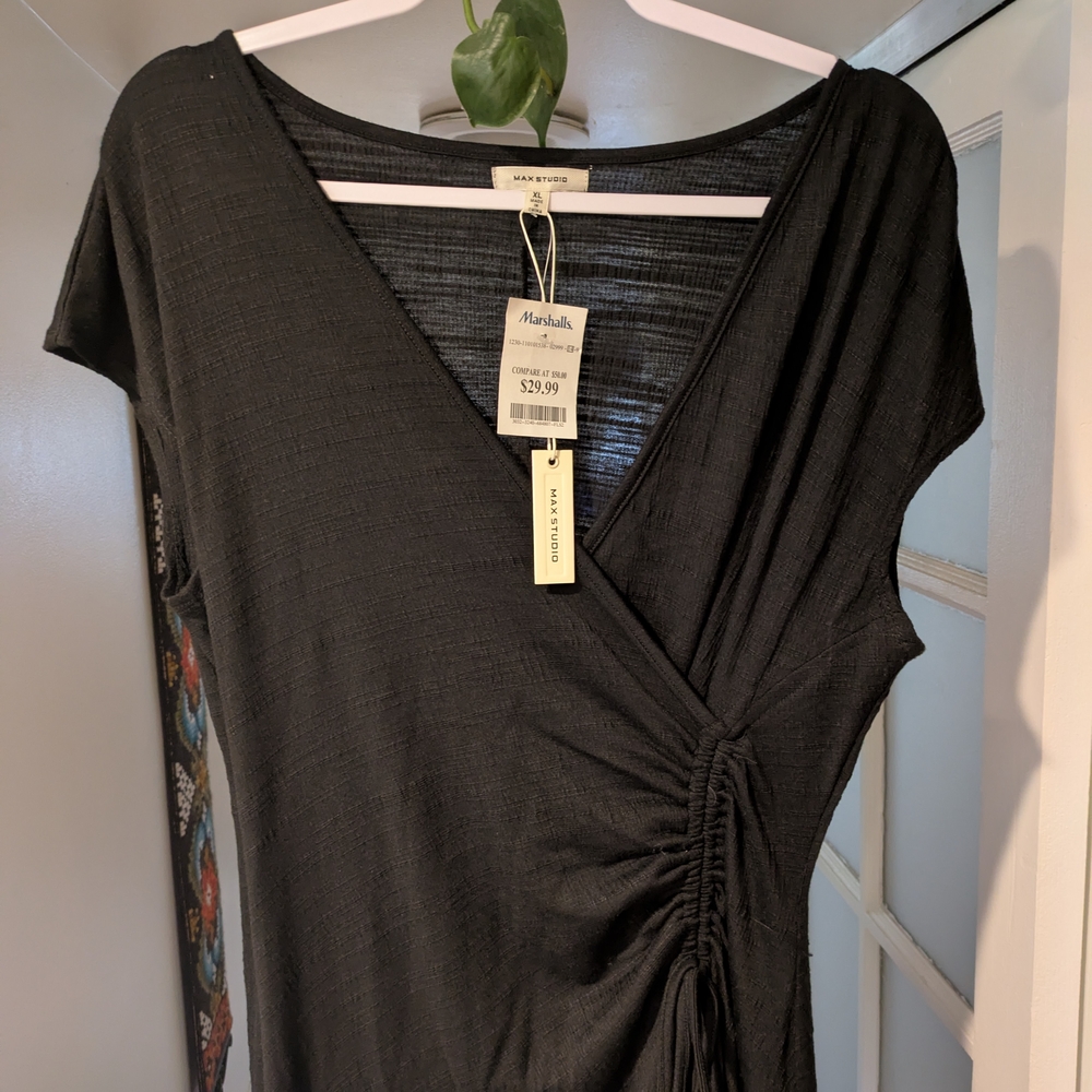 Max Studio Black Wrap Dress